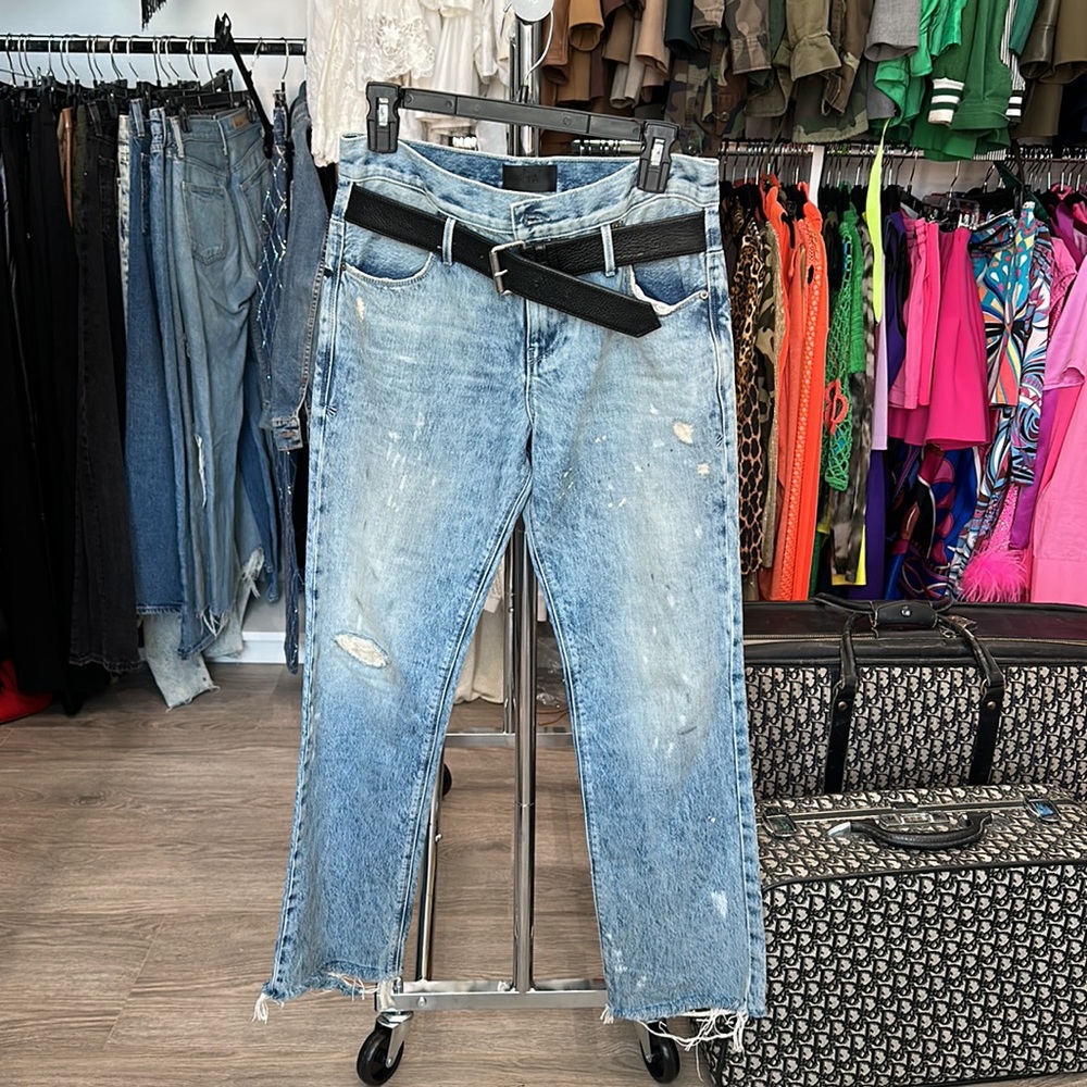 RTA belted denim